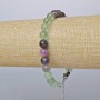 Fluorite Bracelet with Smooth Beads, 8 mm Diameter, Adjustable Length 19–24 cm, Silver Clasp