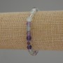 Fluorite Bracelet, Natural Stone, Faceted Bead, 6 mm Diameter, 18 cm Length, Stretch