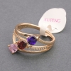 Xuping Ring in Gold Color with Multicolored Crystals, Sizes 17, 18