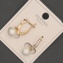 Xuping Earrings with White Crystals and Mallorca Pearl, 8 mm diameter ±, 20 mm length ±, 18K Gold Plating