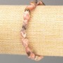 Bracelet with natural rhodochrosite beads, tumbled, diameter 10x8-10 mm (+/-), length 18 cm