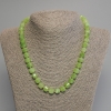 Chrysolite Olivine Necklace with Faceted Cube, 8 mm diameter ±, 3 mm beads ±, length 45 cm ± with clasp