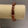 Red Jasper Faceted Bracelet, diameter 10–12×8 mm, 18 cm stretch