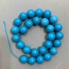 Turquoise beads, smooth pressed ball, 15mm diameter, 41 cm length