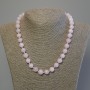 Kunzite Necklace with smooth 10 mm beads, length 50 cm +/- with a clasp