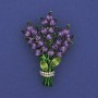 Twig Brooch with Purple and White Crystals on Gold-Toned Metal 43x29 mm +