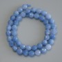 Aquamarine beads, faceted round spheres, 8mm diameter, 37cm length on thread