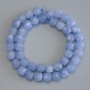 Aquamarine faceted cube beads, diameter 9×9 mm, length 38 cm on thread