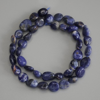 Faceted sodalite beads, diameter 9–12×9 mm, 40 m length on thread