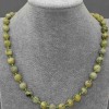 Yellow Turquoise Necklace, Natural Stone, Smooth Bead, 8.5 mm Diameter, 50 cm Length