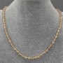 Synthetic Selenite Necklace with Faceted Rondels 6x4 mm, 50 cm length