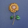 Sunflower Brooch 60x27 mm +/- enamel, gold-tone metal