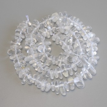 Beads of natural stone: rock crystal, faceted rondelle, diameter 8–13 x 4–6 mm ±, length 40 m ± on a thread