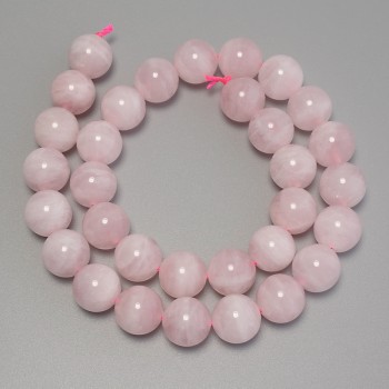 Beads Madagascar Pink Quartz Smooth Beads, Diameter 12.5 mm, Length 39 cm