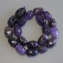 Faceted amethyst rondelle beads, diameter 15-21×9-14 mm, length 41 cm on thread