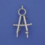 Brooch Compass silver-tone metal 41x24mm+