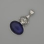 Lazurite Cabochon Pendant 50x28 mm - Silver-Tone Metal