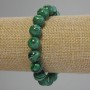 Malachite Bracelet with Smooth Beads, 10 mm Diameter, 18 cm Length (Stretch)