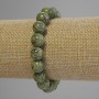 Serpentine bracelet with smooth round beads, 10mm diameter, 18cm length (stretch)