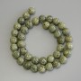 Serpentine Beads, pressed smooth 10mm round balls, 39 cm length on thread