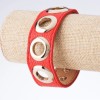 Tin Tin Bracelet with Rivet, Pink Eco-Leather, Gold-Tone Metal Accents, Snap Closure, 2.5 cm Wide, 18-23 cm Long