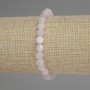Pink Quartz Bracelet with Faceted Beads, 6mm, 18 cm, Stretch