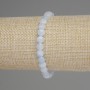 Aquamarine Bracelet with Faceted Coin Beads, 6mm Diameter, 18cm Length, Stretch