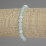 Elastic aquamarine bracelet with faceted beads, 6 mm diameter, 18 cm length ±