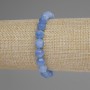 Aquamarine Bracelet with Faceted Beads, 8 mm Diameter, 18 cm Length, Stretch