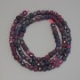 Sapphire Ruby faceted cube beads, diameter 4x4 mm, length 40 cm on thread