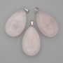 Pendant Drop Pink Quartz 40x25mm+-, length 49mm+