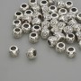 Bead insert findings, silver metal color, diameter 6×4 mm ± hole, diameter 3 mm ± packaging 20 g (~45 pcs)