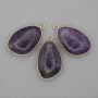 Amethyst pendant in a gold-tone bezel 21×35 mm+