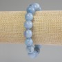 Aquamarine bracelet with smooth beads, 12 mm diameter, approx. 18 cm length, stretch