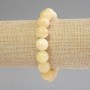 Yellow Agate Bracelet with Smooth Round Beads, 12 mm Diameter, 18 cm Length, Stretch