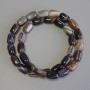 Agate Barrel Beads, 12x8 mm, on thread, length 39 cm+
