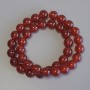 Carnelian Beads, Smooth Round Bead, 10 mm Diameter ±, on Beading Thread, Length 37 cm+