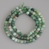 Emerald beads, faceted cube-cut, 4×4 mm diameter ±, on a thread, length 39 cm+