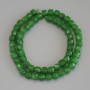 Chrysoprase beads, faceted cube, diameter about 6.5 mm, on thread, length 40 cm+