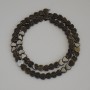 Heart-shaped Sun Obsidian Beads, 6×6×2 mm ±, on thread, length 38 cm+
