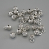Silver-tone bail hardware, silver-colored metal, sizes 6x9 mm ±, hole diameters 1.7 mm ± and 2 mm ±, packaging 20 g, 25 pcs