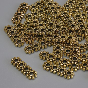 Findings - Row Separator Insert, Gold Color, 16×5×2 mm, Hole diameter 2 mm, Packaging 20 g (~36 pcs)