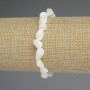 Mother-of-Pearl Faceted Bracelet, bead diameter 8x6-8 mm, stretch length 18 cm