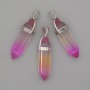 Multicolored glass hexagonal crystal pendant 8x31x41 mm+