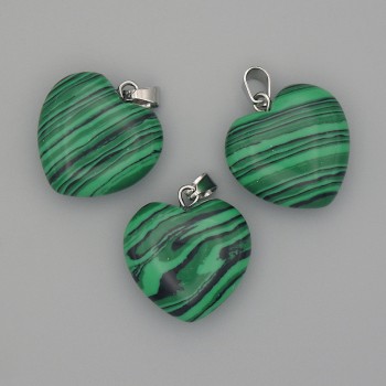 Heart Pendant Malachite 20x20x25mm+