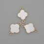 Connector Clover Pearl in Gold-Tone Metal 20×12 mm+
