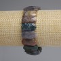 Faceted Jasper Bracelet with Rounded Links, 20x10 mm, 18 cm length ± stretch