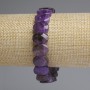Clearance! Faceted Amethyst Bracelet with Rounded Links, 14x10 mm, 18 cm length, stretch