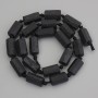 Tourmaline Sherl Beads, Unpolished Stone, Diameter 14x8 mm ± on Thread, Length 41 cm ±