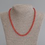 Barrel Coral Bead Necklace 7x5mm, 50 cm length with clasp